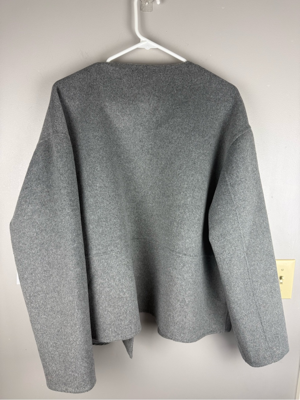 Liz Claiborne Womens Heather Grey Wool Blend Open Front Jacket New SZ XL Winter - Picture 7 of 9
